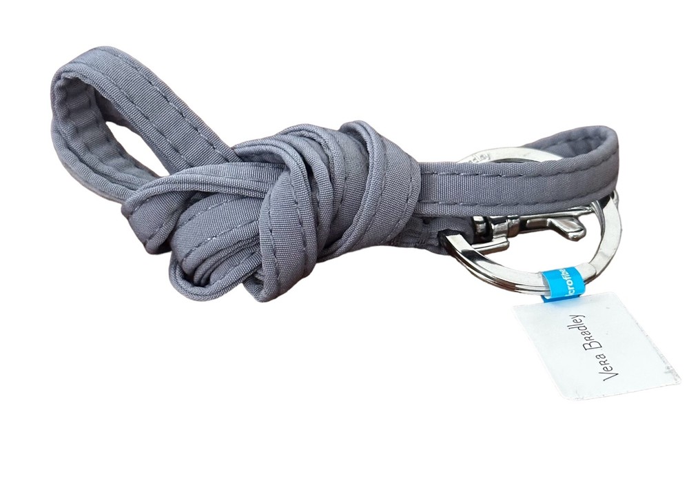 Vera Bradley Carbon Gray Lanyard - solid color- gray