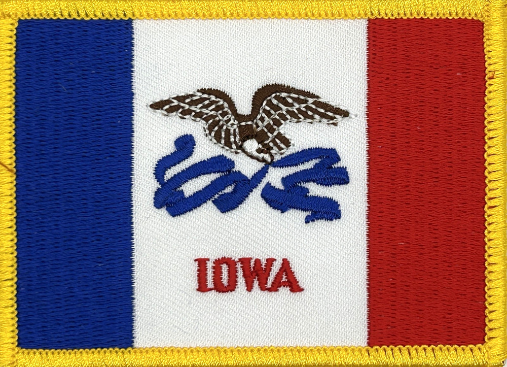 IOWA STATE FLAG EMBELEM APPLIQUE IRON ON PATCH EE-314