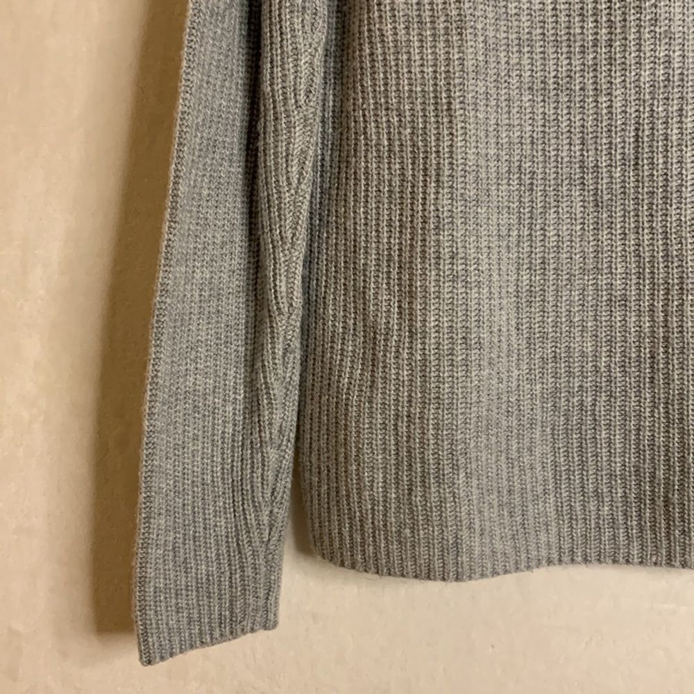 Halogen Wool Blend Pullover Gray Sweater Black Lace Up Size Small Petite
