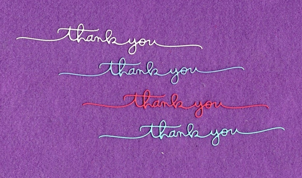 THANK YOU # 4 die cuts scrapbook cards