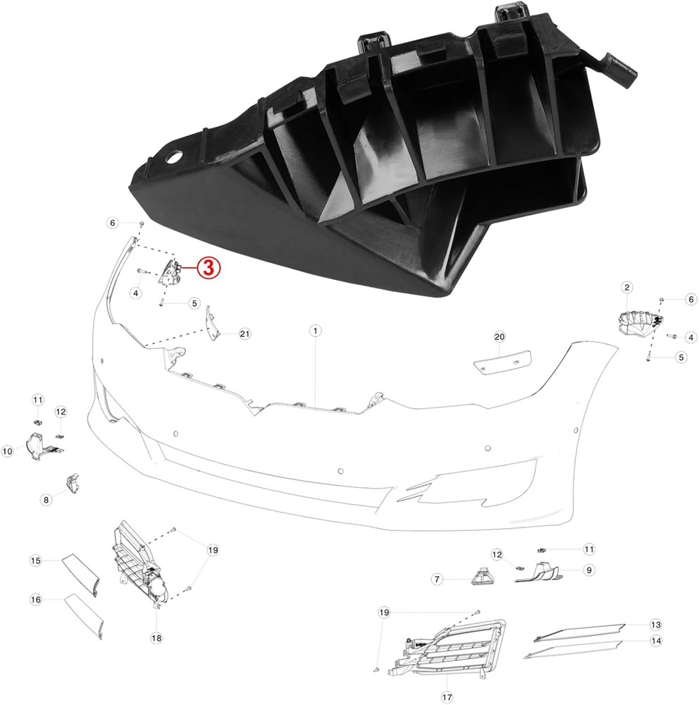 Compatible with Model S Front Bumper Bracket 2012-2020 109 Size: Model S-Right