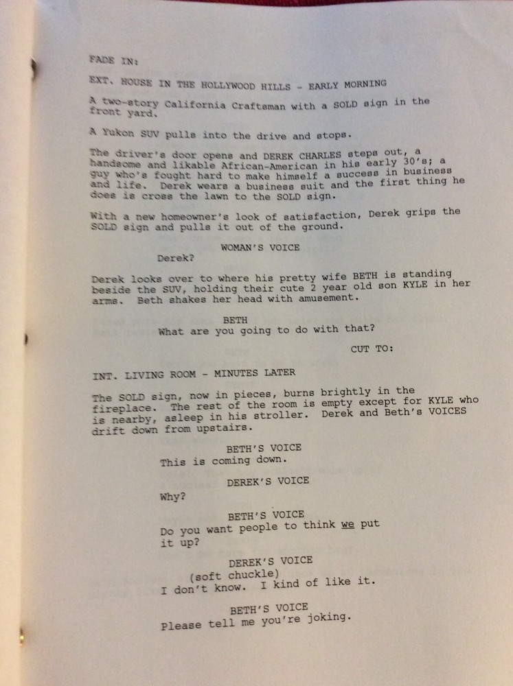 ORIGINAL SCRIPT OBSESSED IDRIS ELBA BEYONCE KNOWLES JERRY O'CONNELL ALI LARTER