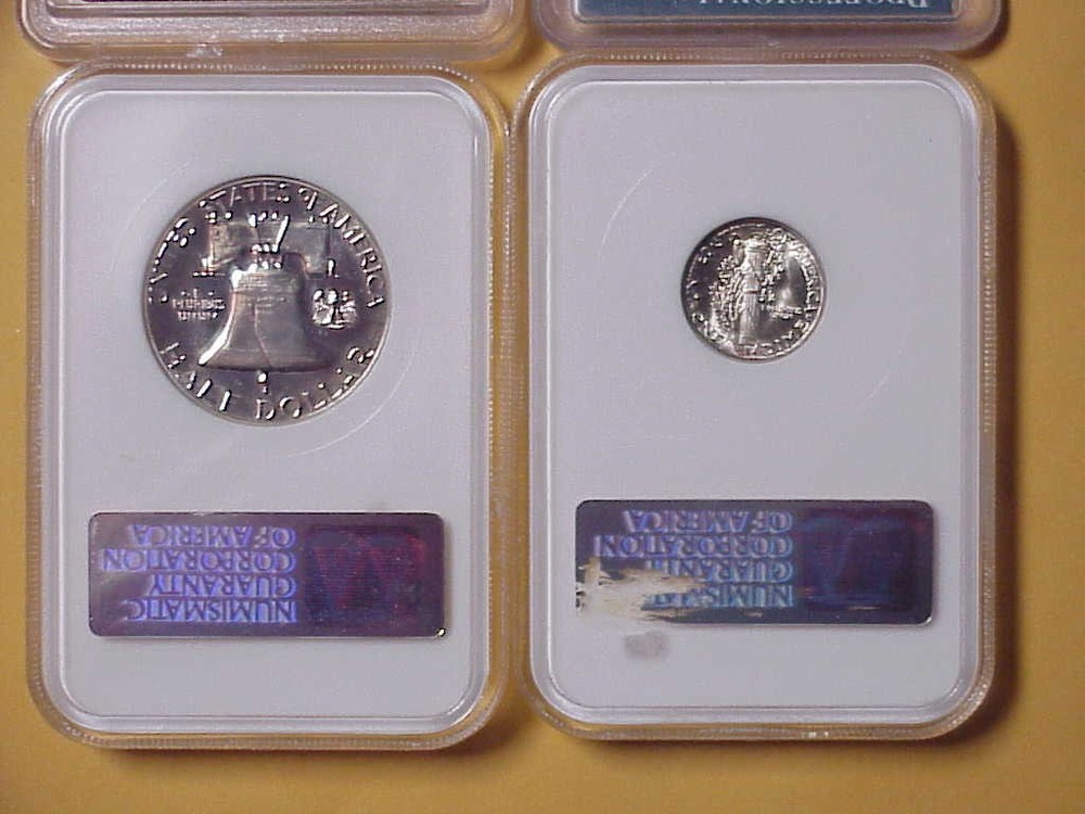 4 coins assorted pcgs and ngc 90% silver