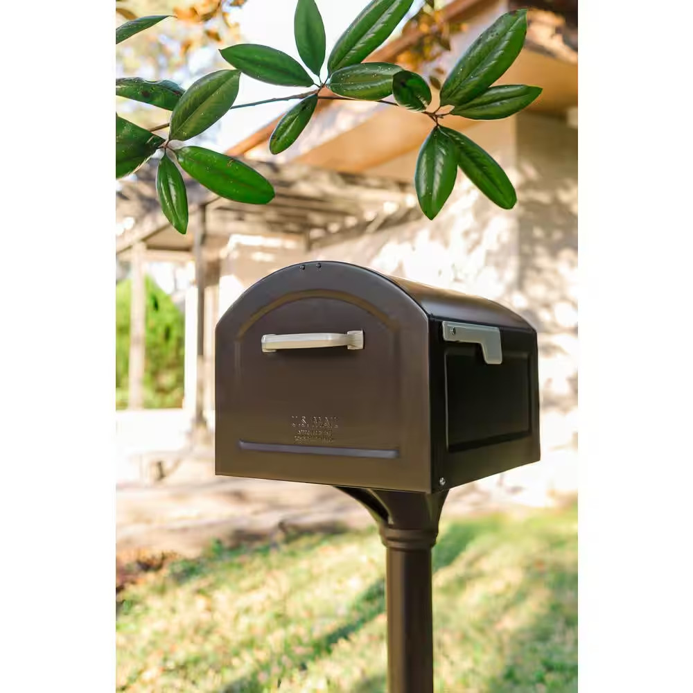 Centennial Rubbed Bronze, Extra Large, Steel, Post Mount Mailbox with Silver ...