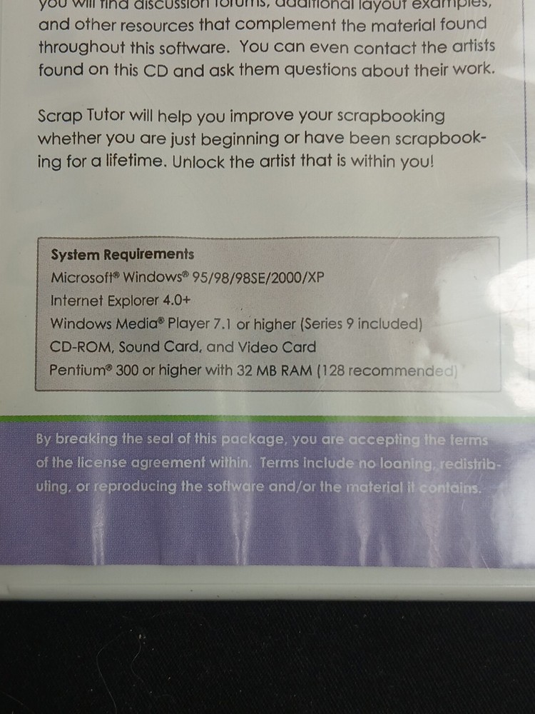VG Scrap Tutor Volume One - Techniques PC Scrapbook Lessons CD ROM/160b