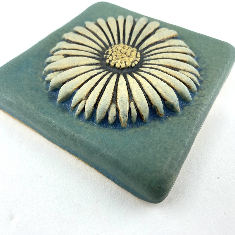 Daisy 4x4" Ceramic Art Tile by Gretchen Kramp