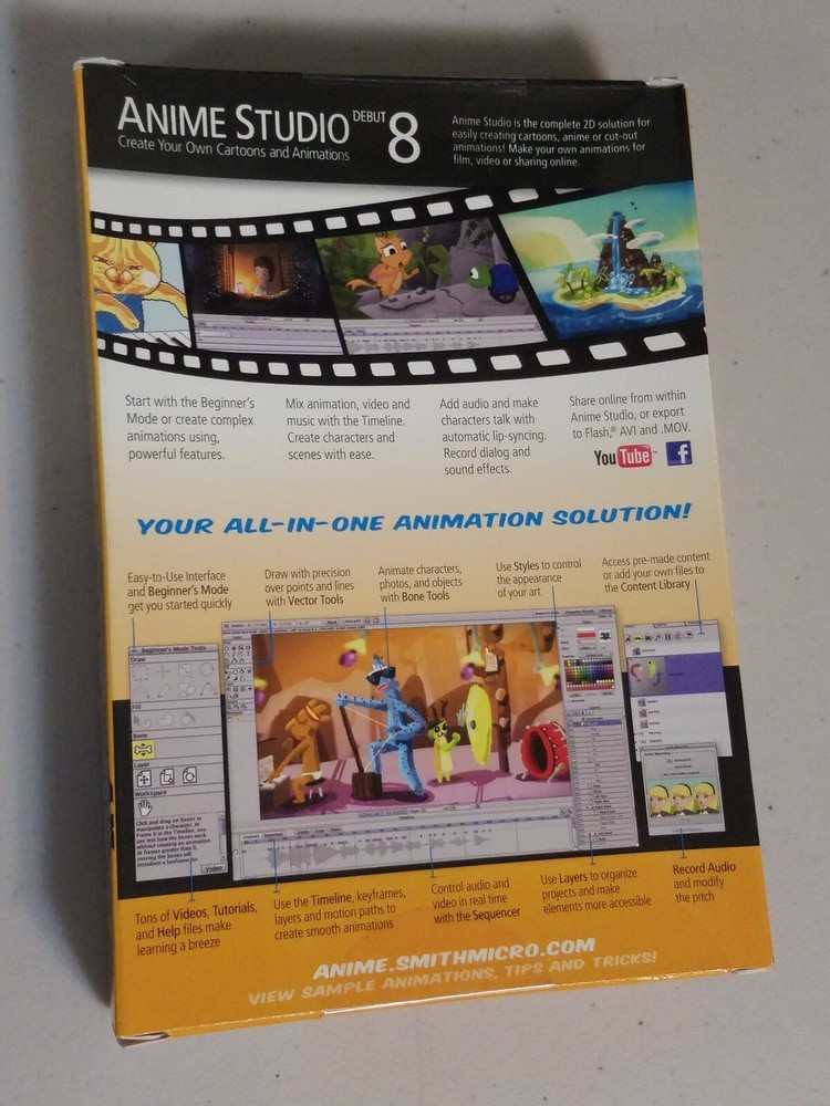 Smith Micro Anime Studio Debut 8 (Retail) (1 User/s) - Full Version for Mac, Wi…