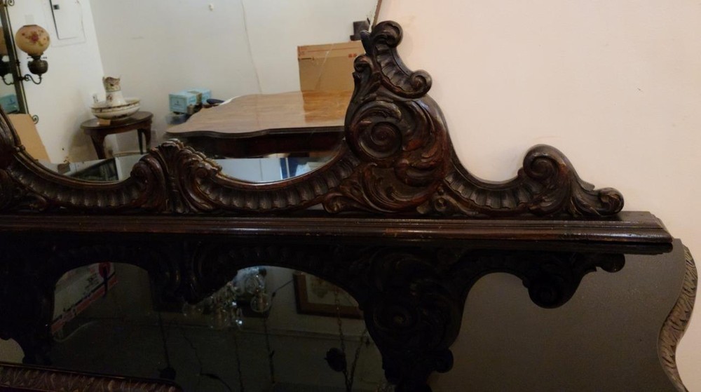 Incredible French Victorian Solid Burled Walnut Sideboard & Glass Top - GDC