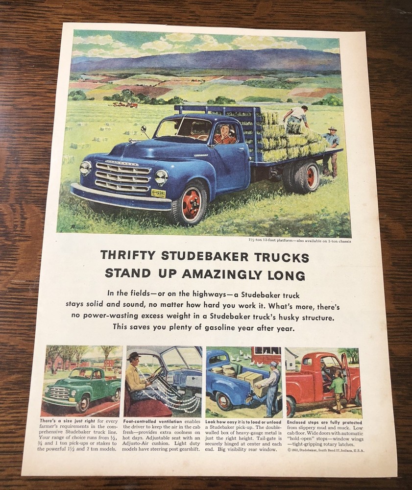 1952 Studebaker Trucks - Vintage Magazine Ad