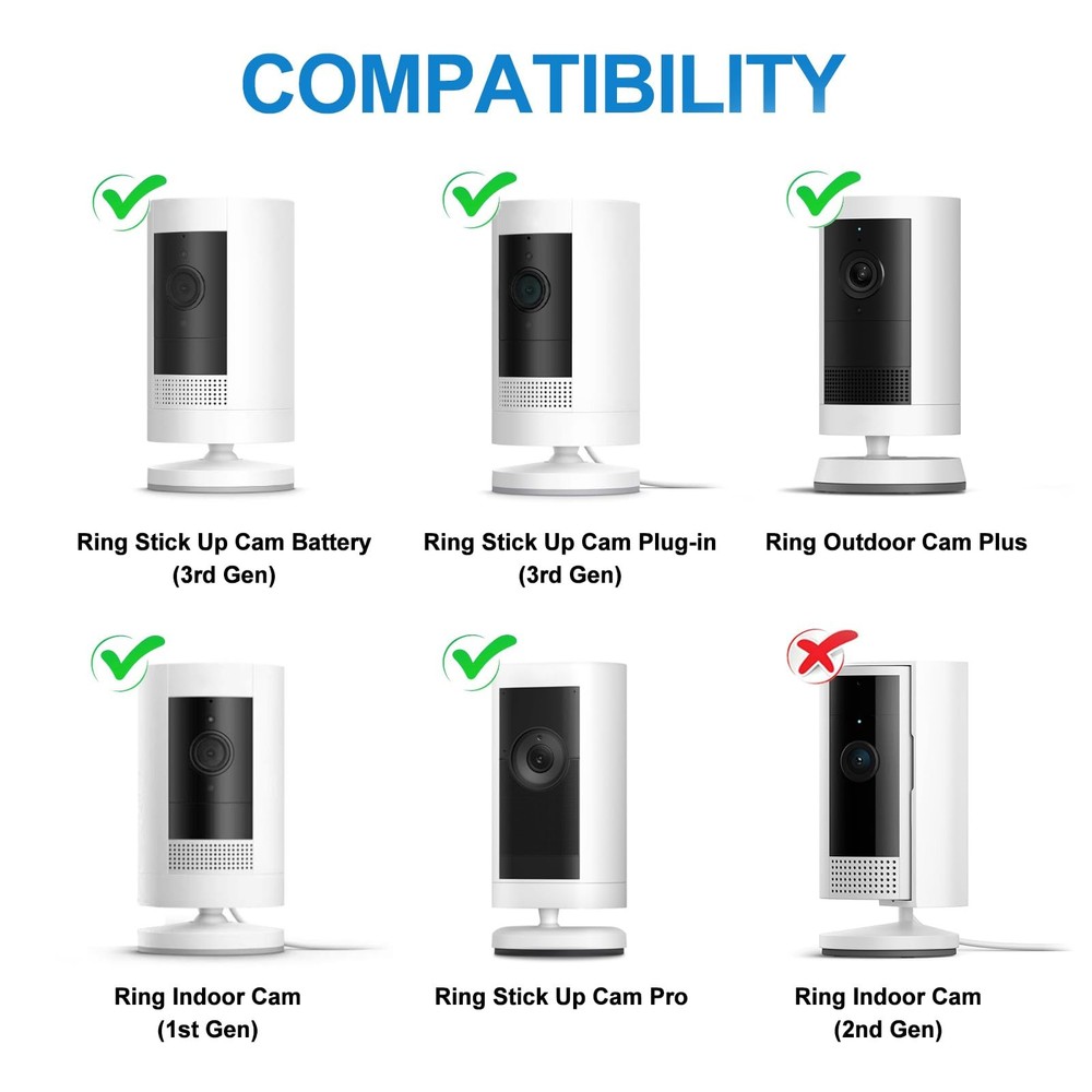 ALERTCAM 2Pack Adjustable Security Wall Mount Bracket for Stick 2Pack, White