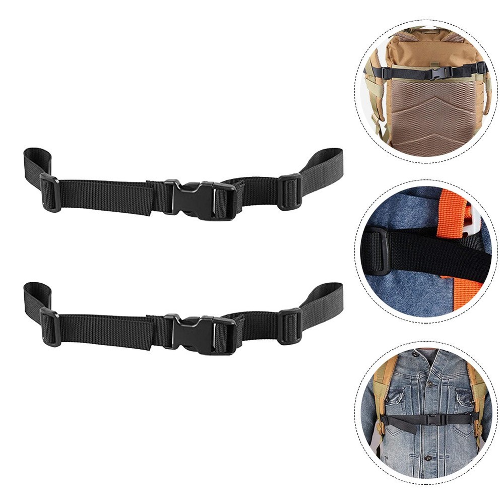 2PCS Quick Release Backpack Straps Adjustable Chest Belts for Hiking Camping