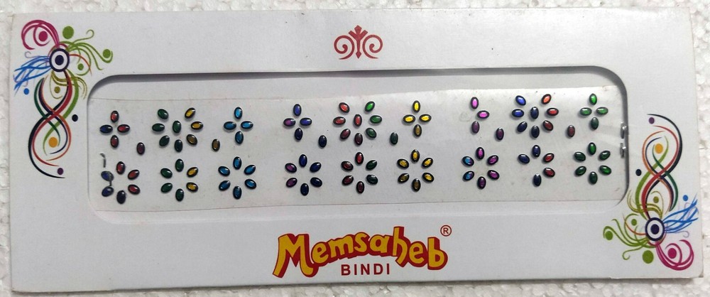 India Traditional Small Multicolour Dot Bindi Sticker Forehead Tattoo