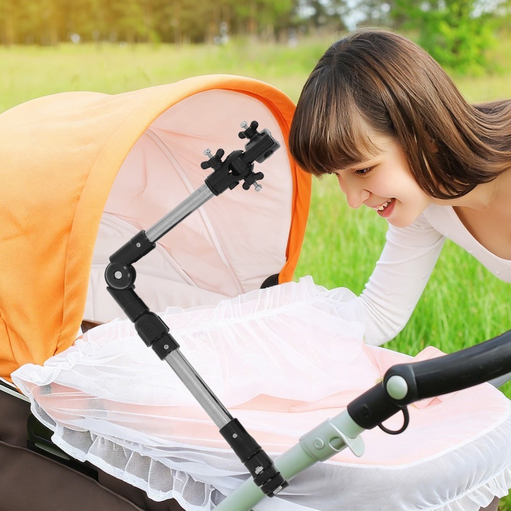 Stroller Umbrella Holder Adjustable Clamp for Attachable Wheelchair