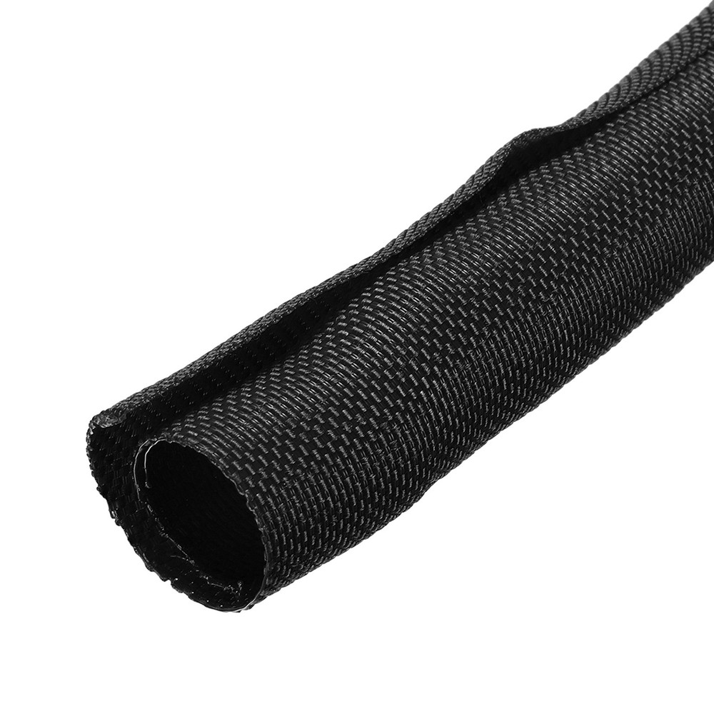 Wire Split Braided Cable Management Sleeve, Black (5/8" - 7 Feet)