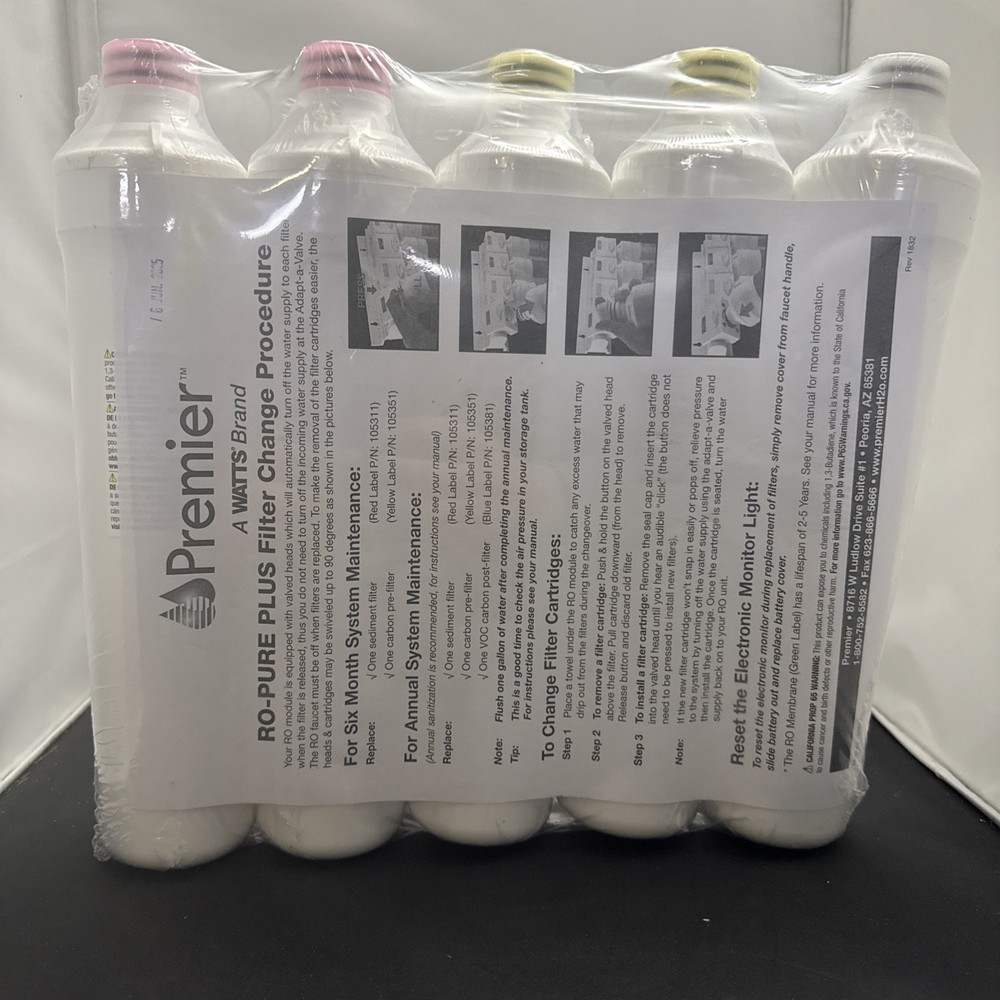 Watts Premier WP531109 Pure Plus Water Filter Replacement Kit Multi 5 Pack