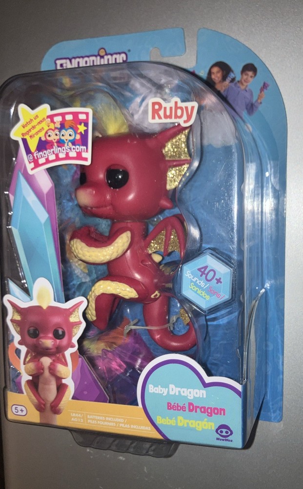 B18 NEW FINGERLINGS 40+ SOUNDS INTERACTIVE BABY DRAGON RUBY