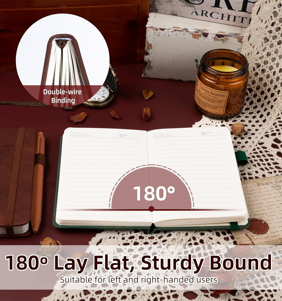3 Pack Pocket Journaling Notebooks, A6 Small Notebook Total 360 Pages Journaling