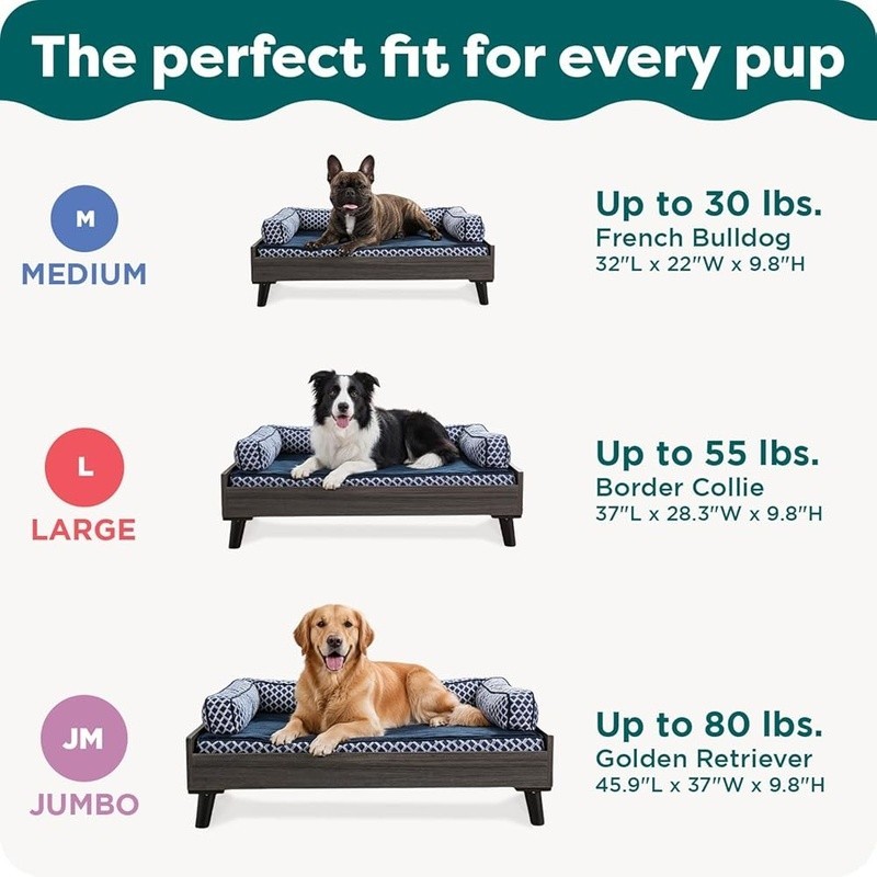 Elevated Dog Bed Frame Cooling Orthopedic Design Sturdy Support Easy Assembly US