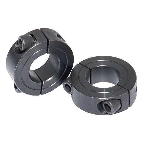 Double Split Shaft Collar Bore Width 1/2 Inch Oxide 1" Double Split Clamp-On