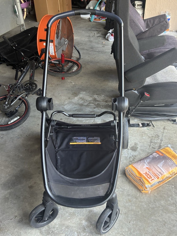 Graco Black Blue Stroller Frame & Seat Folding Basket Adjustable Handles Single