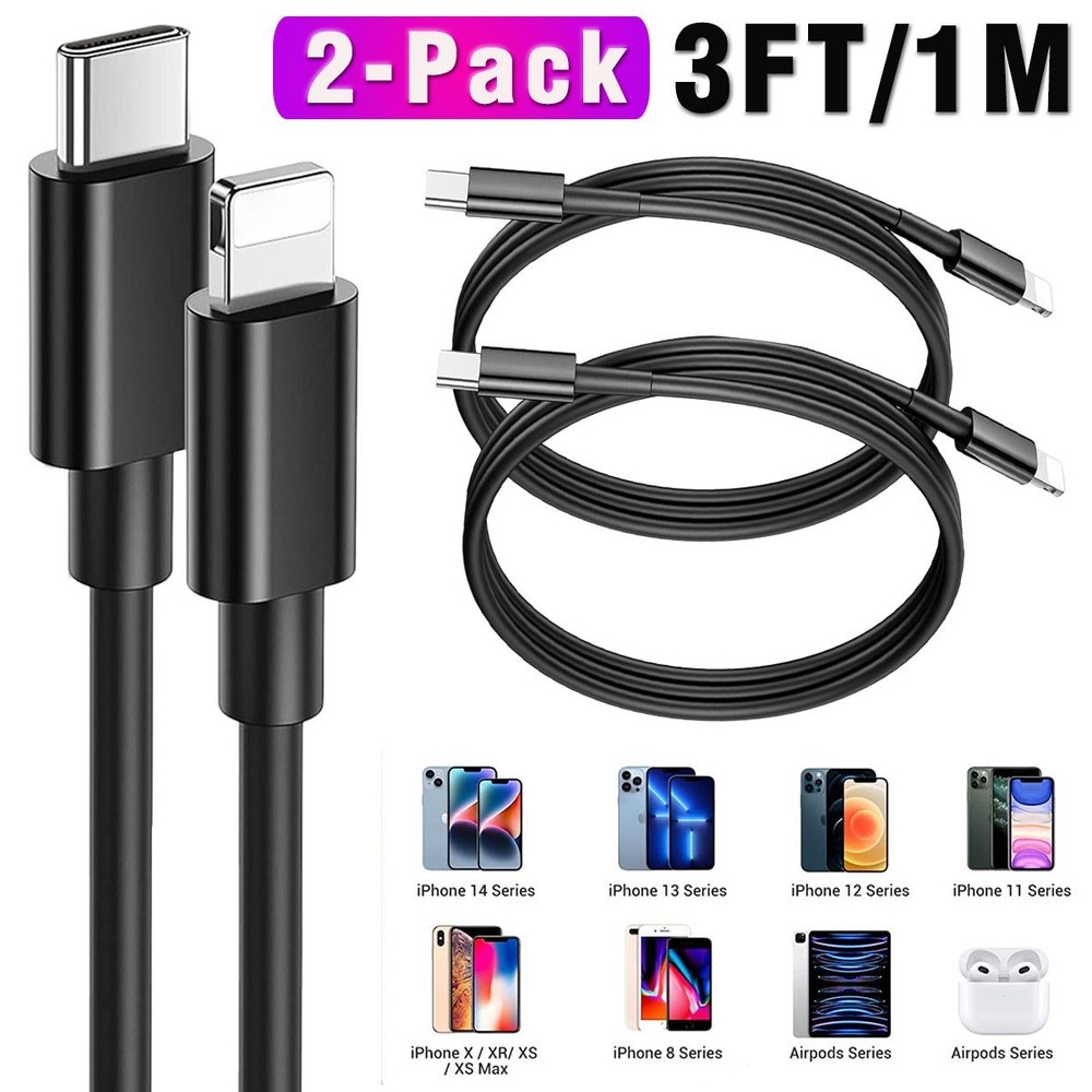 3ft USB-C Fast Charger Cable Data Sync Charging Cord For iPhone 14 Pro Max Plus