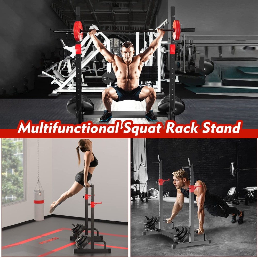 FONBEAR Squat Rack Barbell Bench Press Stand 550LBS Max Load Adjustable Multi-Fu