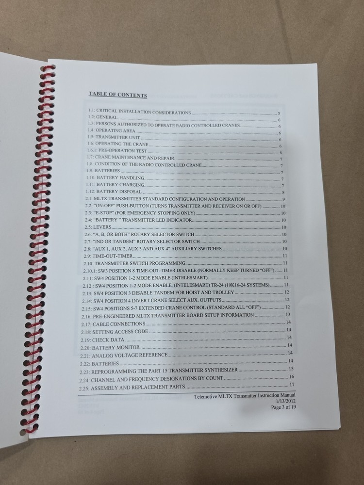Magnetek MLTX Transmitter Manual