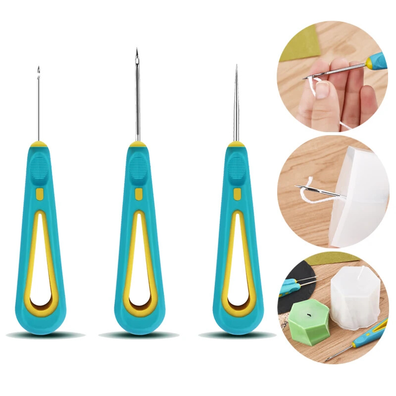 DIY Silicone Mold Making Punch Tool Needle Candle Wick Tools， Round Hole Cone