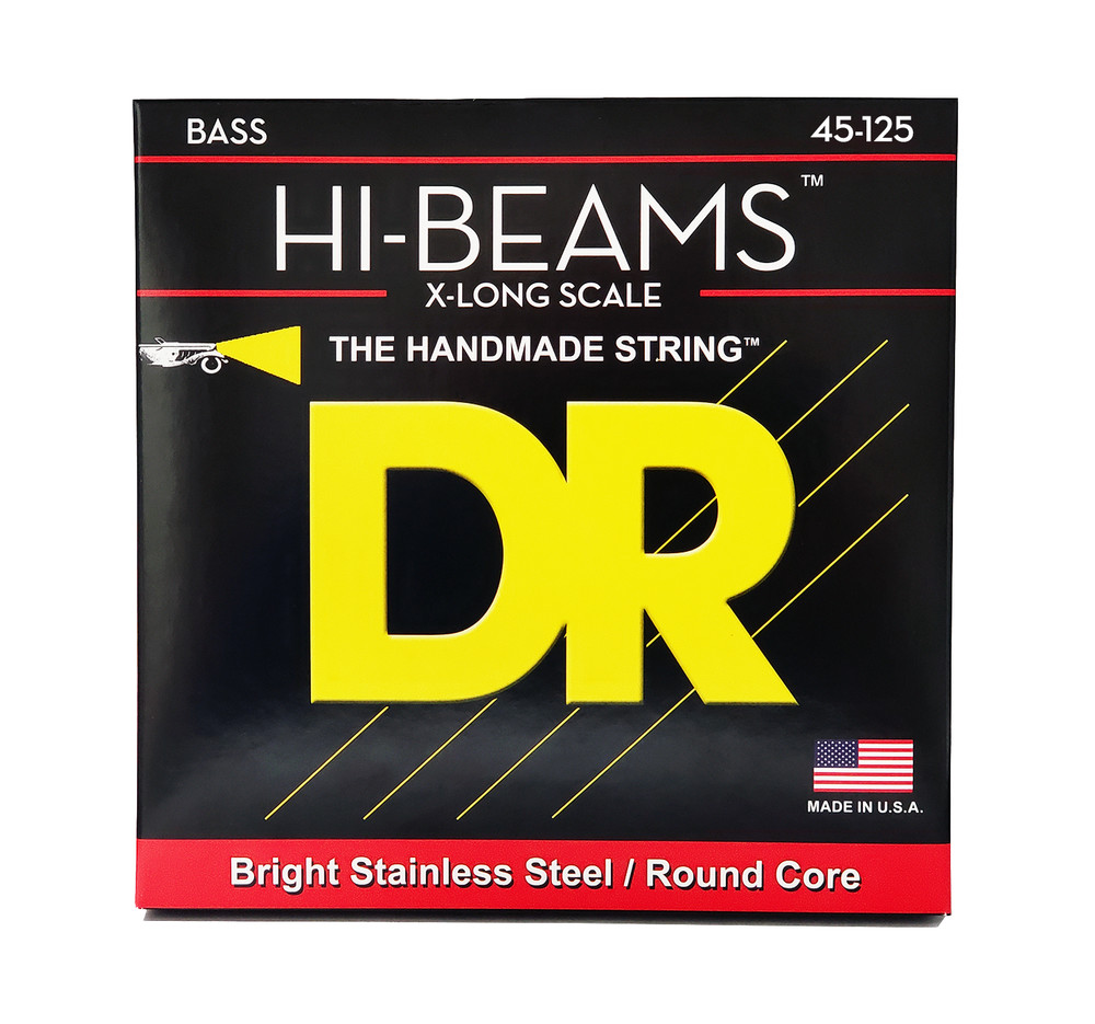 DR Strings Hi-Beam Steel Long Scale 5-String Bass Strings Medium 45-125
