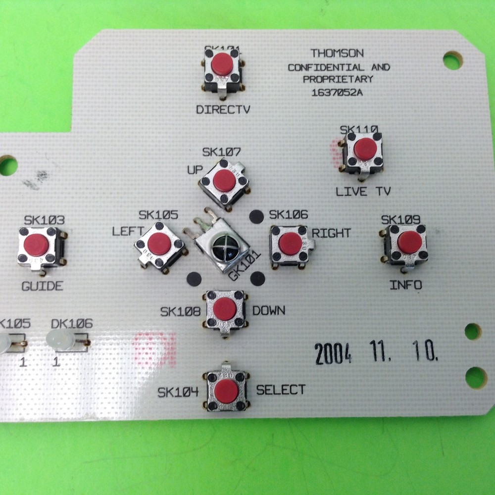 Directv DVR R10 Cable Box Button Control Board IR Sensor Button Board 1637052A
