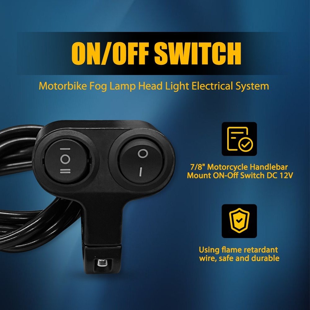7/8" Motorcycle Dual Button On Off Switch Handlebar Headlight Fog Spot Light
