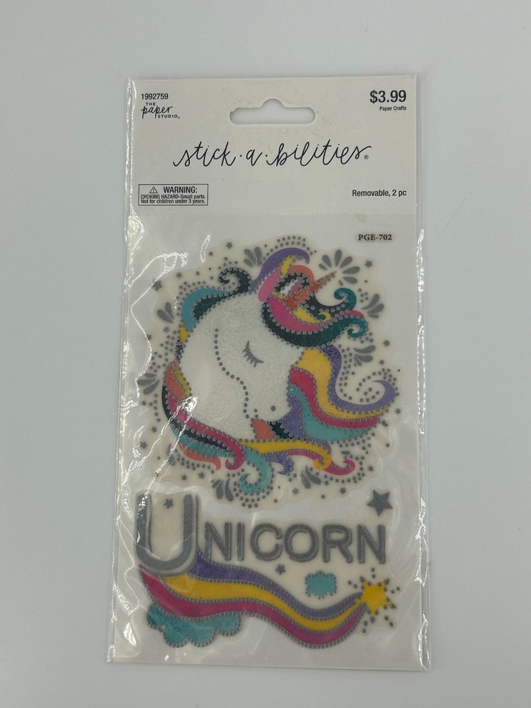 NEW Unicorn Stickabilities Sticker 3D Colorful Removable