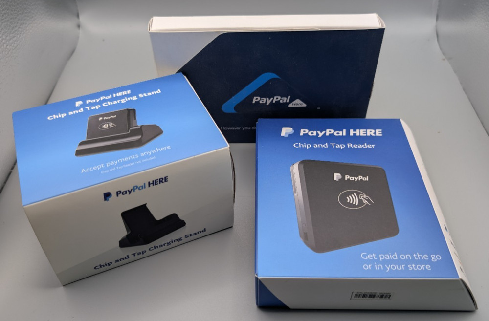 PayPal Here PCTUSDCRT Chip Swipe Tap Reader Bluetooth NFC Mobile Bundle NEW