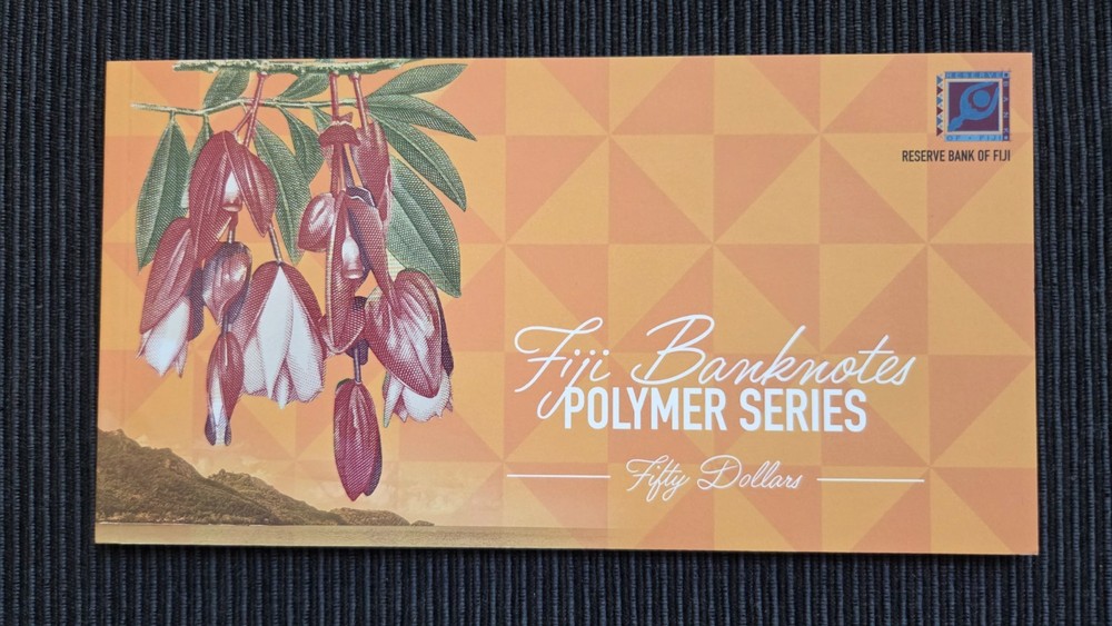 FIJI $50 Dollars 2026 First Prefix AA UNC Polymer Banknote Folder