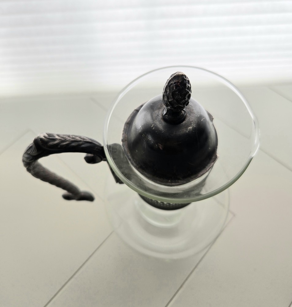Vintage Glass & Silverplate Carafe