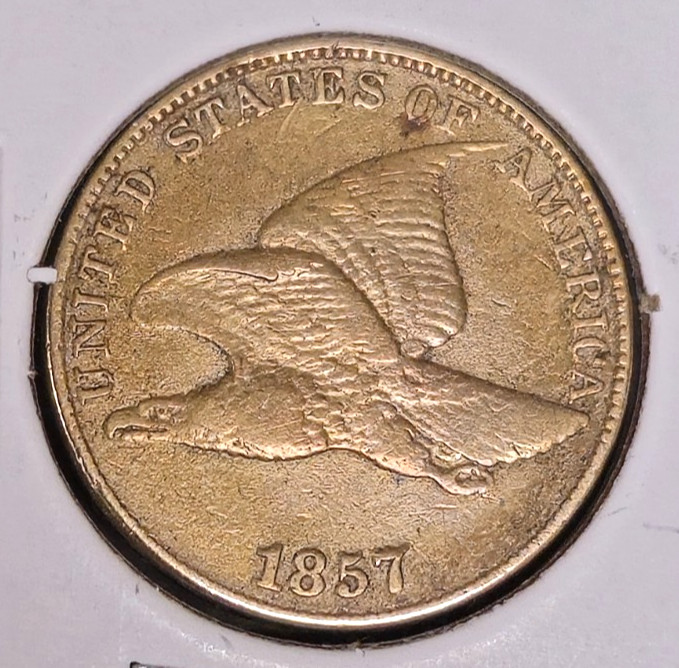 1857 Flying Eagle Cent - Higher Grade - Light Env Dmg - Strong Devices