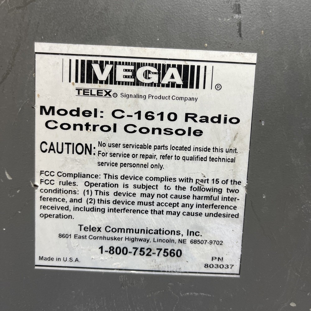 Telex Vega C-1616 Analog Radio Control Console