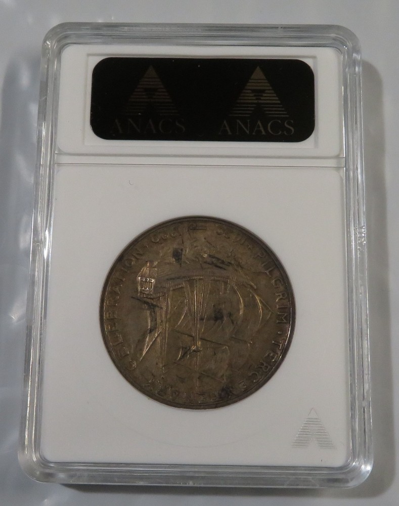 1921 - Pilgrim Commemorative Half Dollar - ANACS MS63