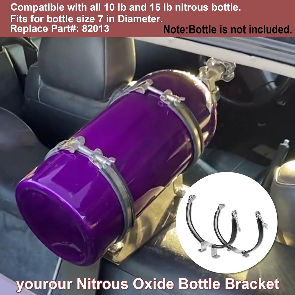82013 Nitrous Oxide Padded Adjustable Quick Release 10-15Lb Bottle Bracket Kit