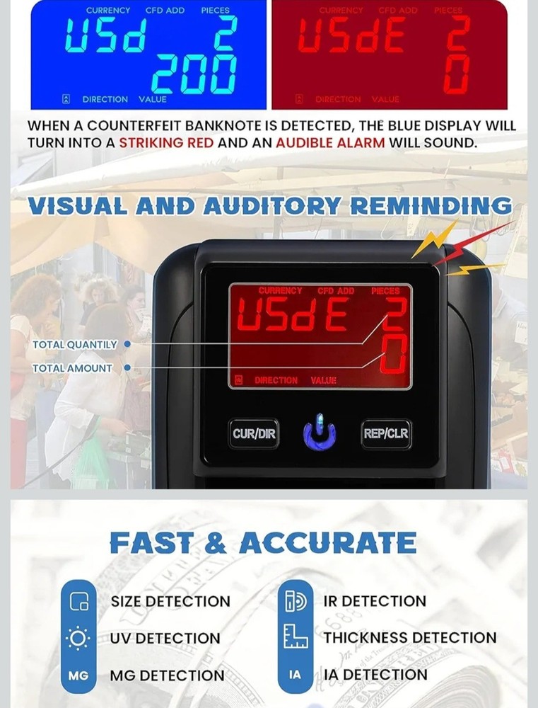 Counterfeit money detector machine