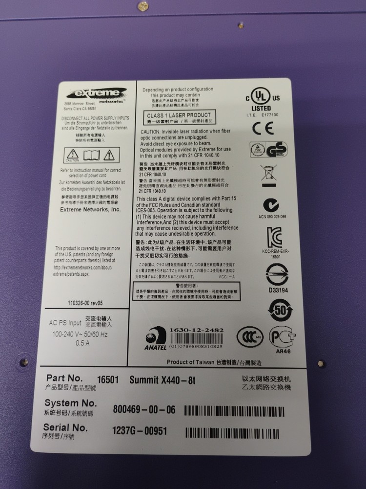 Extreme Networks Summit X440-8t
