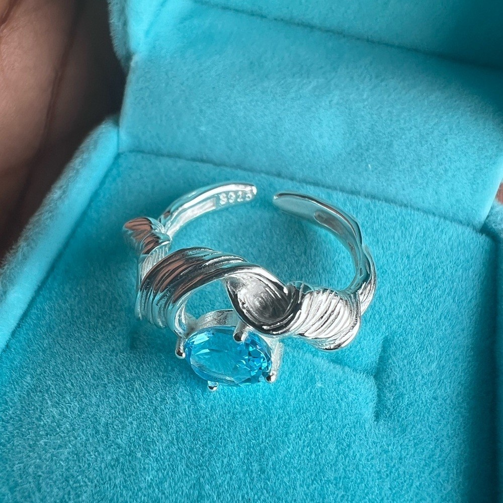 S925 Blue topaz ring