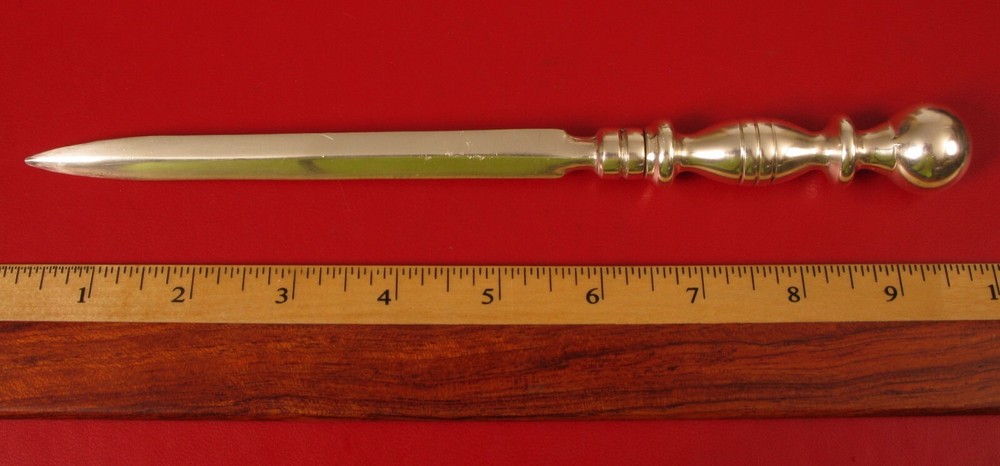 VINTAGE SILVER TONE STUNNING BOOT KNIFE DAGGER DIRK SIGNED !!