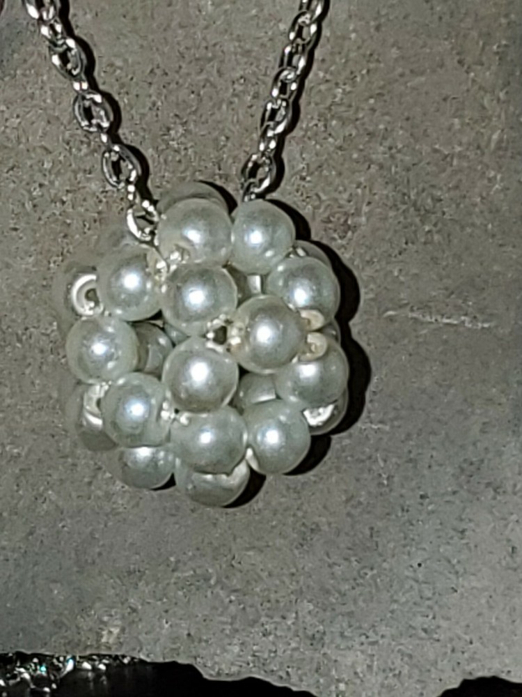 Handmade Multi Bead White Sphere Pendant