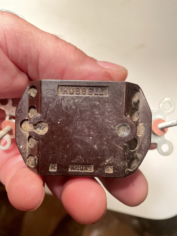 Vintage Hubbell Single Pole Bakelite Electric Switch