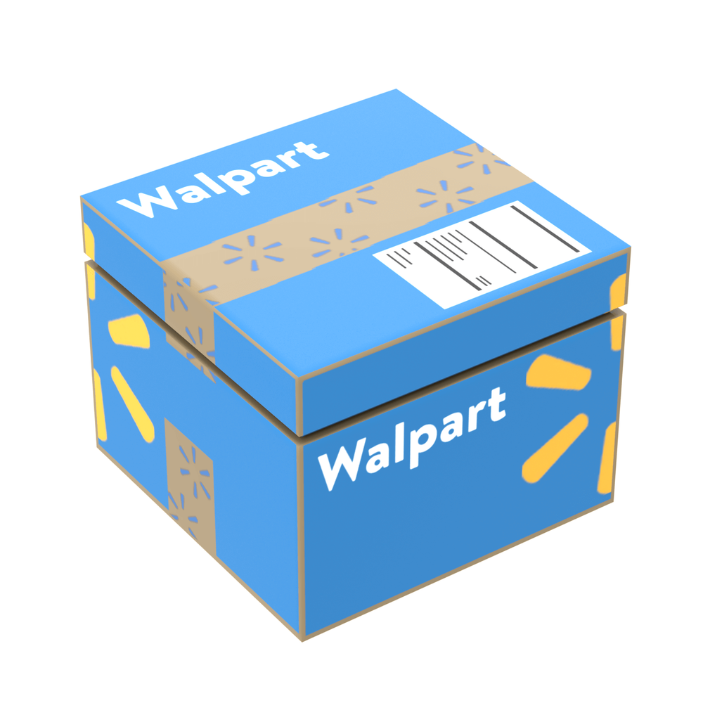 NEW - Walpart Shipping Box - Custom Printed (2 x 2 brick size)