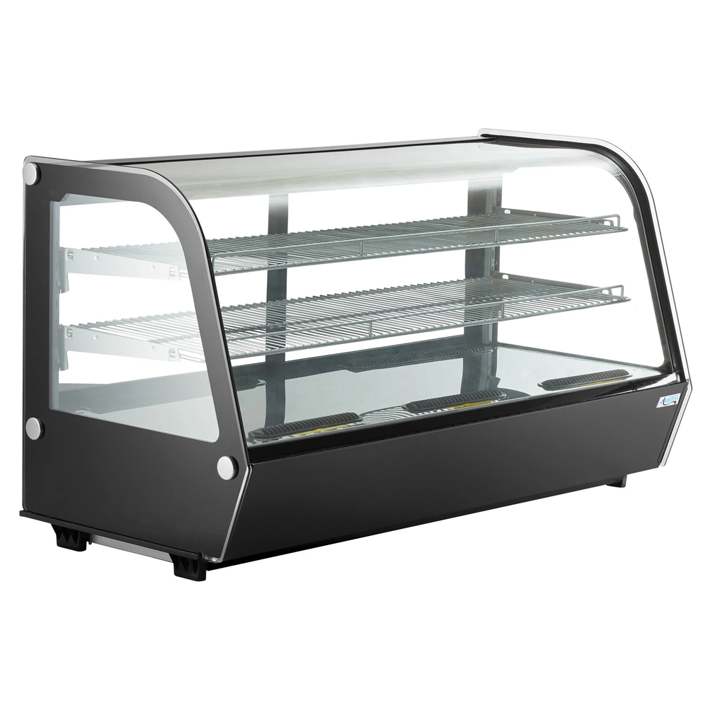 60" Black Refrigerated Countertop Bakery Display Case with LED Lighting