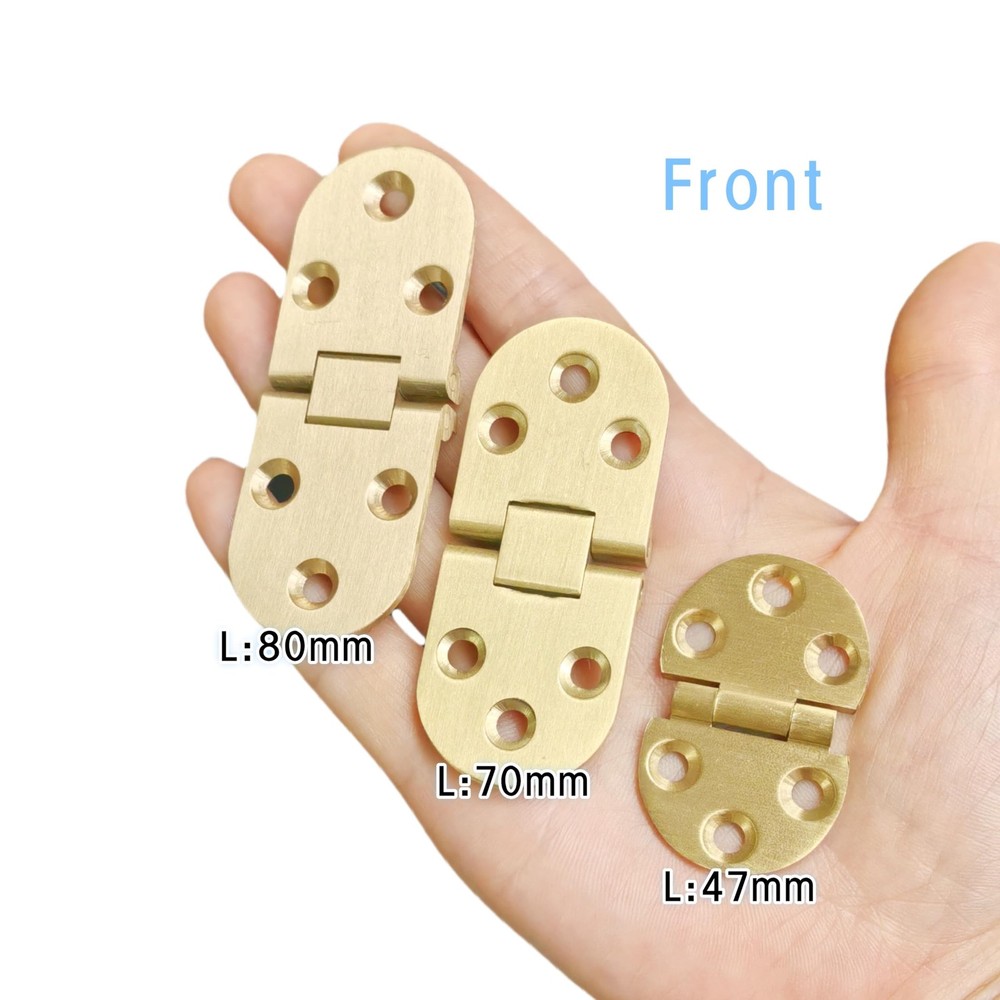 2pcs Solid Brass Hinges Door Flip Folding Tabletop Concealed 1.85 Inch 47mm