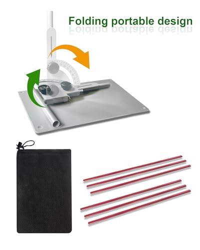 Golf Alignment Stick Training Aid Set - Upgraded Metal Rods with Foldable