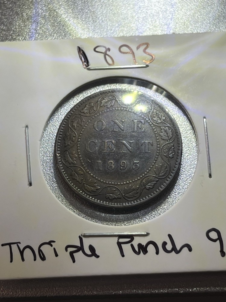 1893 Canada Large Cent Thriple 9